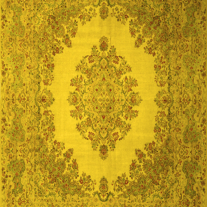 Medallion Yellow Traditional Rug, tr1782yw