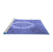 Sideview of Machine Washable Medallion Blue Traditional Rug, wshtr1782blu