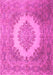 Medallion Pink Traditional Rug, tr1782pnk