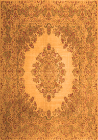 Medallion Orange Traditional Rug, tr1782org