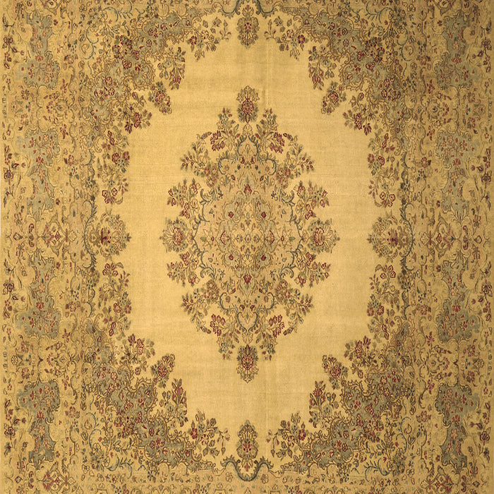 Machine Washable Medallion Brown Traditional Rug, wshtr1782brn