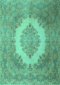 Medallion Turquoise Traditional Rug, tr1782turq