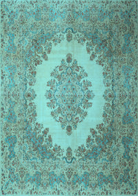 Medallion Light Blue Traditional Rug, tr1782lblu