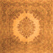 Serging Thickness of Medallion Orange Traditional Rug, tr1782org