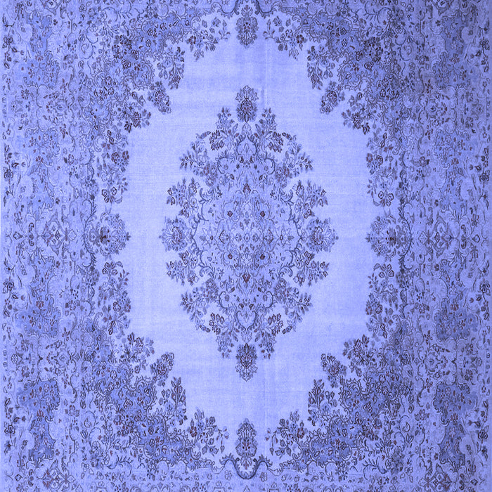 Machine Washable Medallion Blue Traditional Rug, wshtr1782blu