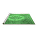 Sideview of Machine Washable Medallion Emerald Green Traditional Area Rugs, wshtr1782emgrn