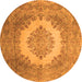 Square Medallion Orange Traditional Rug, tr1782org