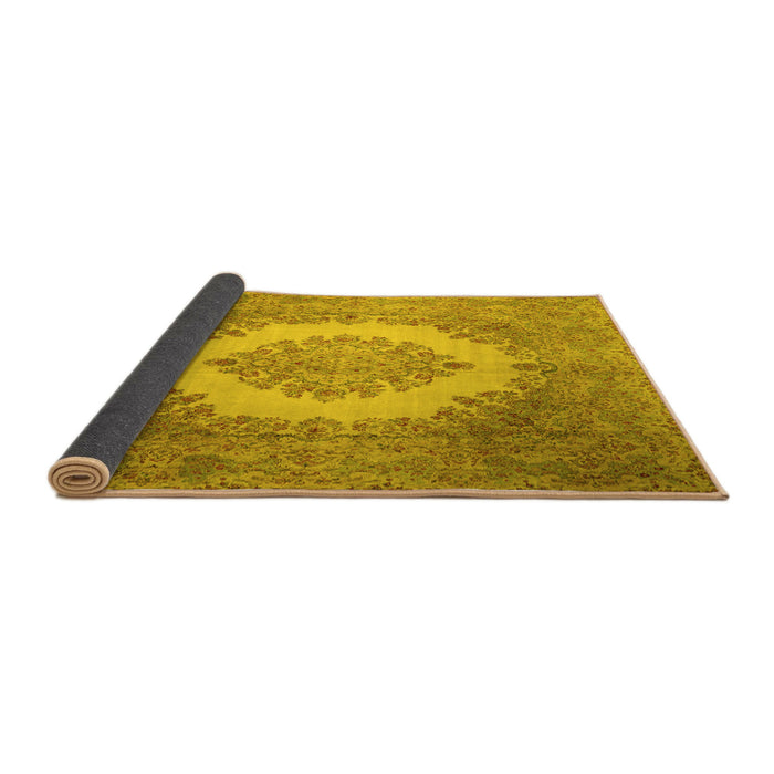 Sideview of Medallion Yellow Traditional Rug, tr1782yw