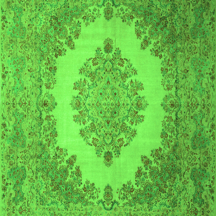 Serging Thickness of Machine Washable Medallion Green Traditional Area Rugs, wshtr1782grn