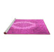 Sideview of Machine Washable Medallion Pink Traditional Rug, wshtr1782pnk