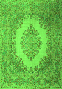 Medallion Green Traditional Rug, tr1782grn