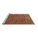 Sideview of Machine Washable Persian Brown Traditional Rug, wshtr1783brn