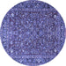 Round Persian Blue Traditional Rug, tr1783blu