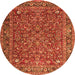 Square Persian Orange Traditional Rug, tr1783org