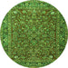 Machine Washable Persian Green Traditional Area Rugs, wshtr1783grn