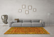 Machine Washable Persian Yellow Traditional Rug in a Living Room, wshtr1783yw