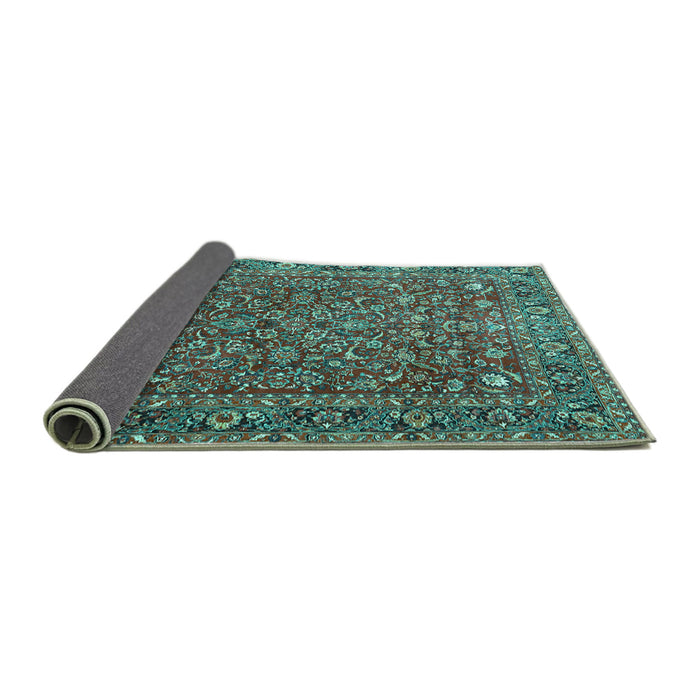 Sideview of Persian Turquoise Traditional Rug, tr1783turq