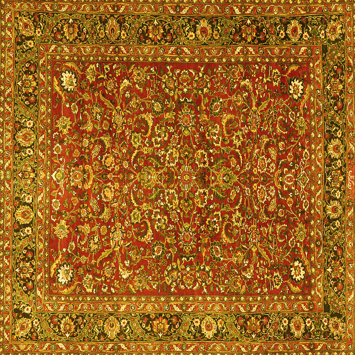 Square Persian Yellow Traditional Rug, tr1783yw
