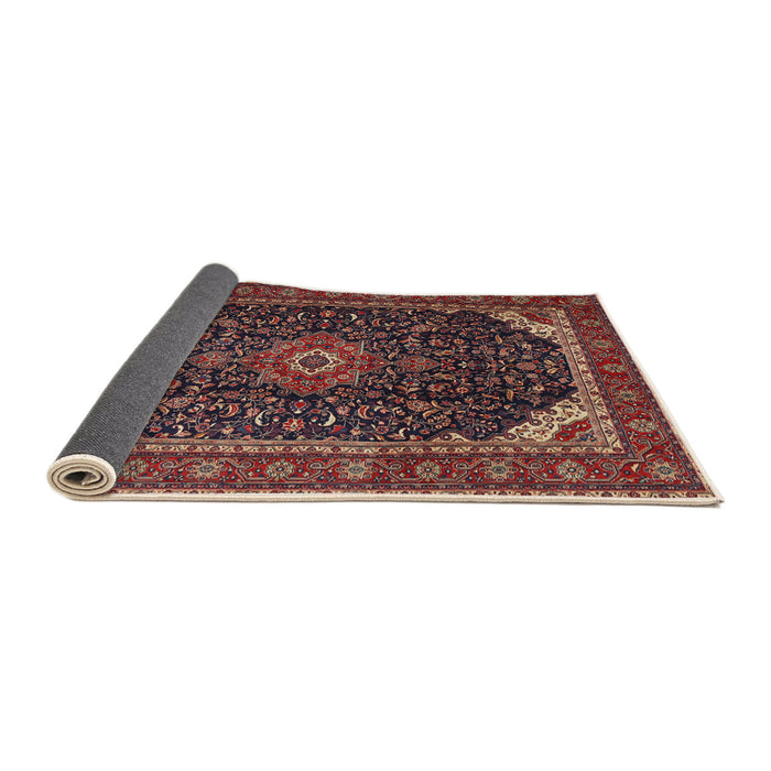 Sideview of Traditional Orange Salmon Pink Medallion Rug, tr1784