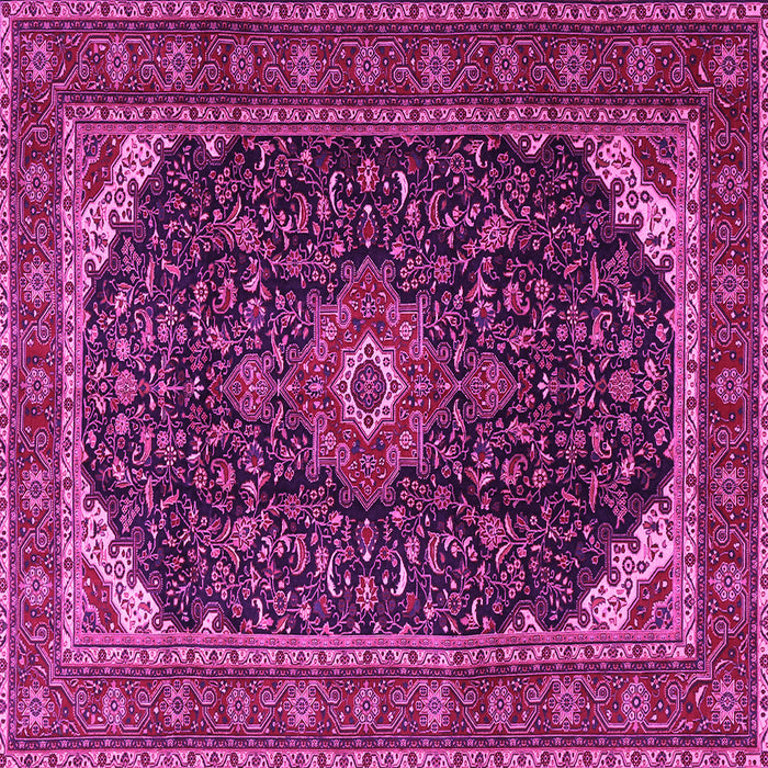 Square Medallion Pink Traditional Rug, tr1784pnk