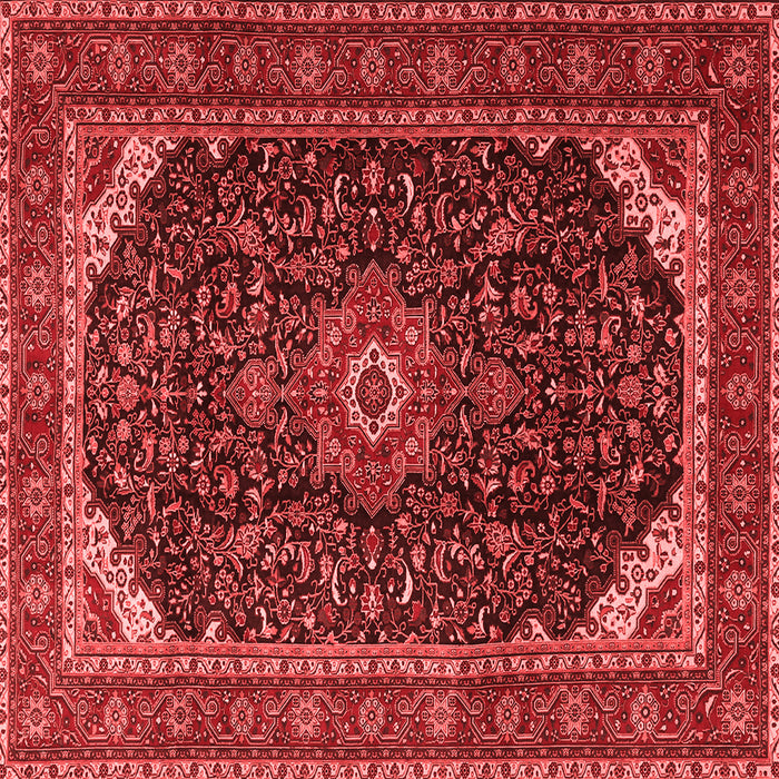 Machine Washable Medallion Red Traditional Rug, wshtr1784red