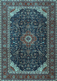 Medallion Light Blue Traditional Rug, tr1784lblu