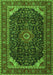 Medallion Green Traditional Rug, tr1784grn