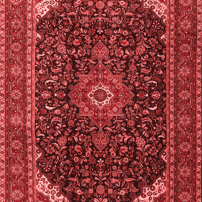 Machine Washable Medallion Red Traditional Rug, wshtr1784red