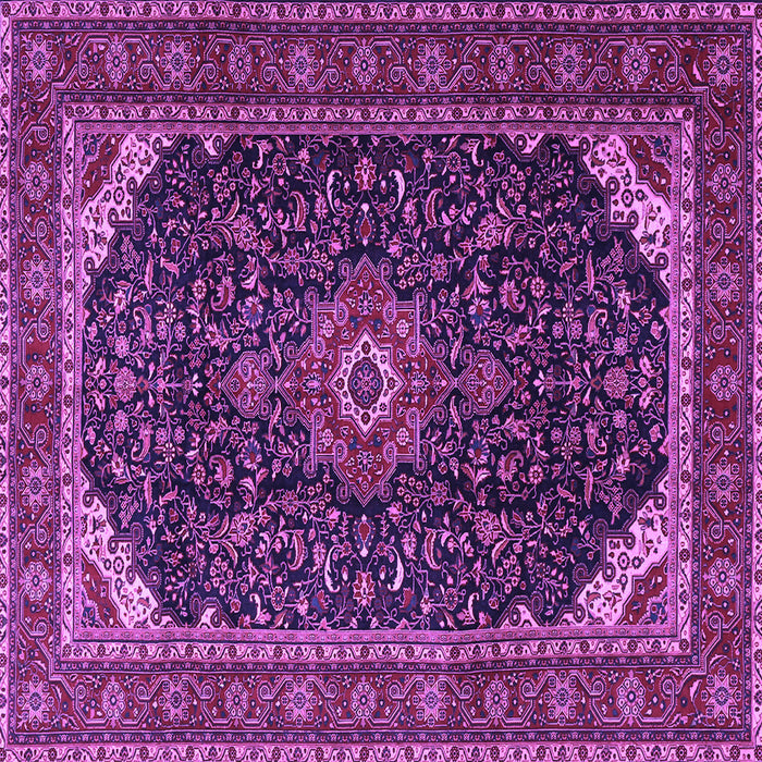 Square Medallion Purple Traditional Rug, tr1784pur