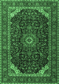 Medallion Emerald Green Traditional Rug, tr1784emgrn