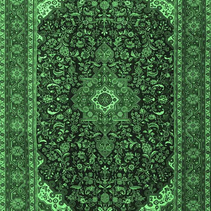 Medallion Emerald Green Traditional Rug, tr1784emgrn