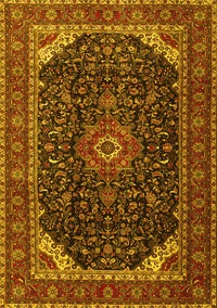 Medallion Yellow Traditional Rug, tr1784yw