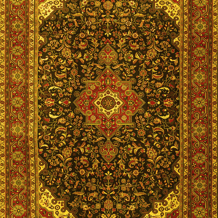 Medallion Yellow Traditional Rug, tr1784yw