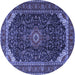 Round Medallion Blue Traditional Rug, tr1784blu