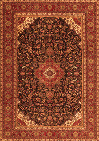 Medallion Orange Traditional Rug, tr1784org