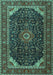 Medallion Turquoise Traditional Rug, tr1784turq