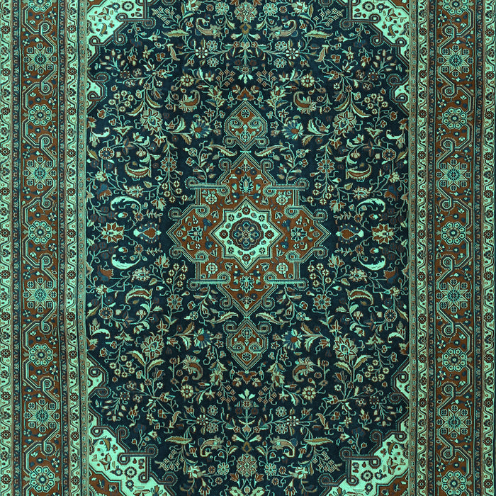 Medallion Turquoise Traditional Rug, tr1784turq