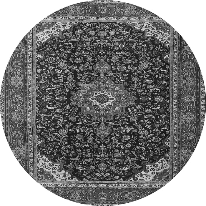 Square Medallion Gray Traditional Rug, tr1784gry