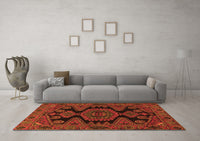 Machine Washable Persian Orange Traditional Rug, wshtr1785org