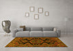 Machine Washable Persian Yellow Traditional Rug in a Living Room, wshtr1785yw