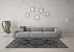 Machine Washable Persian Gray Traditional Rug in a Living Room,, wshtr1785gry