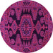 Round Persian Pink Traditional Rug, tr1785pnk