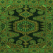 Round Machine Washable Persian Green Traditional Area Rugs, wshtr1785grn