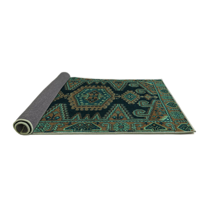 Sideview of Persian Turquoise Traditional Rug, tr1785turq