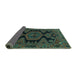 Sideview of Persian Turquoise Traditional Rug, tr1785turq