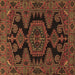 Square Persian Brown Traditional Rug, tr1785brn