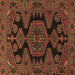 Square Machine Washable Persian Brown Traditional Rug, wshtr1785brn