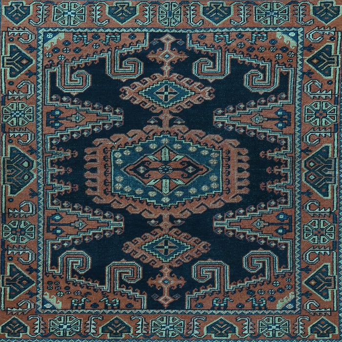 Square Machine Washable Persian Light Blue Traditional Rug, wshtr1785lblu