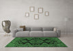 Machine Washable Persian Emerald Green Traditional Area Rugs in a Living Room,, wshtr1785emgrn