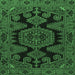Square Machine Washable Persian Emerald Green Traditional Area Rugs, wshtr1785emgrn